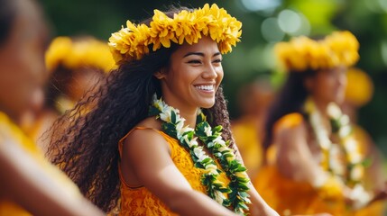Cultural festival on Hawaii Island with traditional dance and music