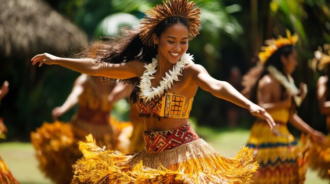 Cultural festival on Hawaii Island with traditional dance and music