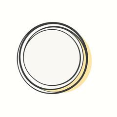 A Abstract circular doodle round circle, vector silhouette illustration, isolated white background,