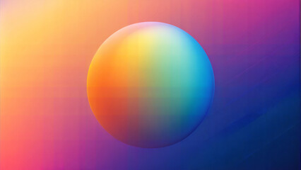 Smooth gradient sphere with vibrant colors against a colorful background for abstract design