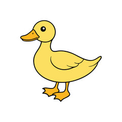 Fototapeta premium a cute Duck, vector silhouette illustration, isolated white background,