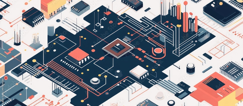 Poster electronic circuit design featuring an open junction