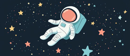 Astronaut In Space Surrounded By Stars Journey To A Magical Universe