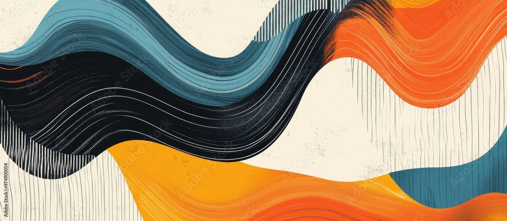 Aufkleber multicolored abstract lines on a beautifully patterned background