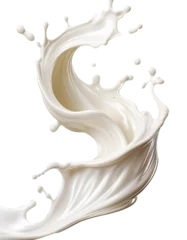 Fototapete Realistic milk splashes or wave with drops and splatter isolated Milk splash and pouring on PNG transparent background © siam