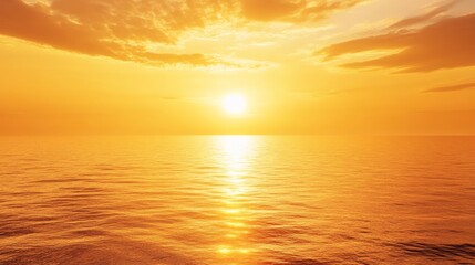 Yellow aesthetic sunset over the ocean, peaceful and beautiful,