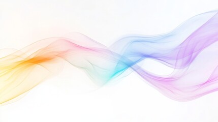 Elegant Pastel Color Fluid Wave on a Clean White Background, Creating a Soft and Abstract Design. Ideal for Art, Design, and Creative Content with a Modern Touch and Gentle Color Palette.