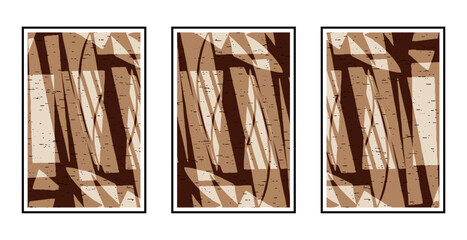 Set of 3 Abstract pattern. Illustration for printing on wall decorations. For use in graphics.