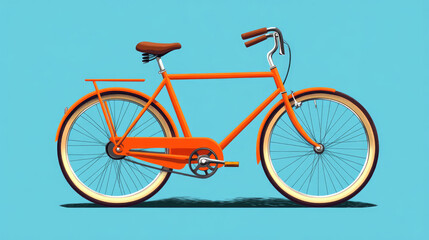 Naklejka premium the illustration of a red road bike on the solid blue background 