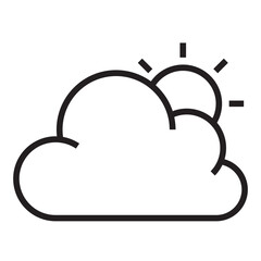 Obraz premium Cloud and sun line icon