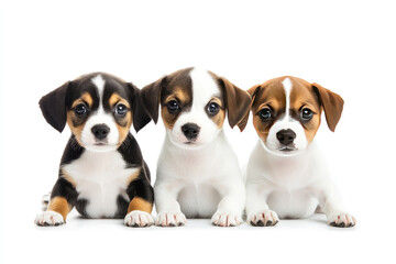 Baby pupies on white backdrop