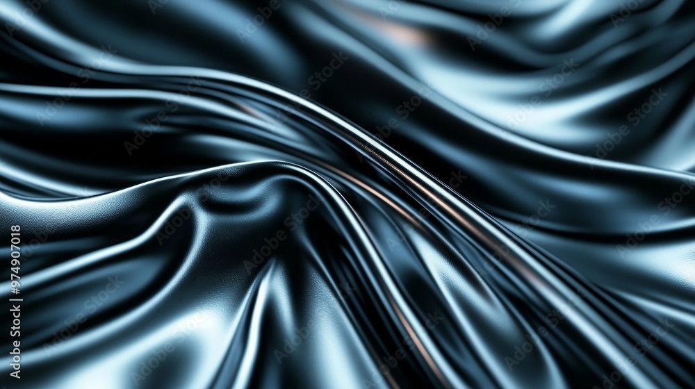 Poster a mesmerizing abstract image of a flowing silver wave, capturing the beauty of liquid metal. the smo