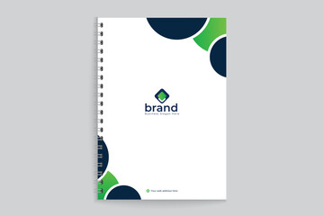 Modern  notebook cover design black and green color