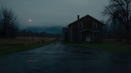 house in the fog