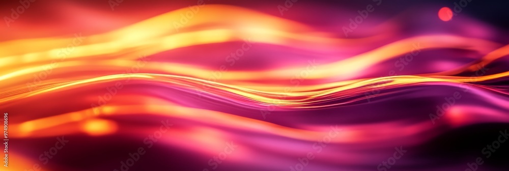 Aufkleber abstract waves of light and color is a mesmerizing visual of vibrant waves illuminated in hues of re