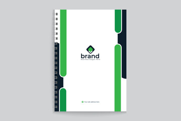 Modern  notebook cover design black and green color