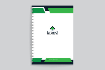 Modern  notebook cover design black and green color