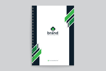 Modern  notebook cover design black and green color