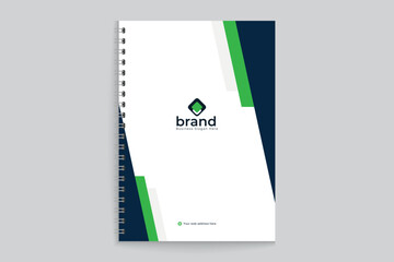 Modern  notebook cover design black and green color