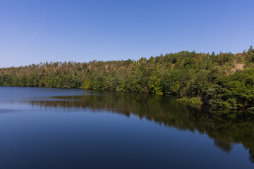 Fototapeta premium Landscape and Mohelno Reservoir on the Jihlava River. Dam dam