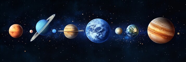 Watercolor Planets in Space, a captivating celestial scene with vibrant colors and intricate details, symbolizing wonder, exploration, and the vastness of the universe.