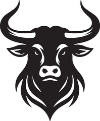 Fototapeta premium Creative bull head logo silhouette illustration