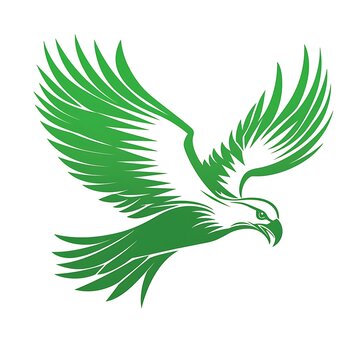 recommend clip art: Green Eagle Hawk Falcon Bird Flying Vector Illustration