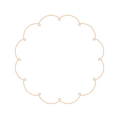 手書きの花の形のようなふわふわな円 - シンプルでかわいい細いラインのフレームやあしらいの素材
