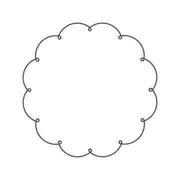 recommend clip art: 手書きの花の形のようなふわふわな円 - シンプルでかわいい細いラインのフレームやあしらいの素材