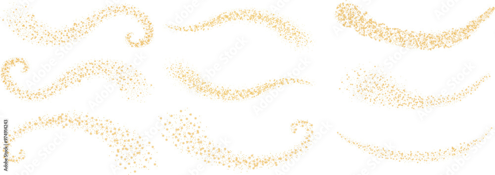 Poster glittering vector dust on a transparent background. golden sparkling lights. christmas holiday glow 