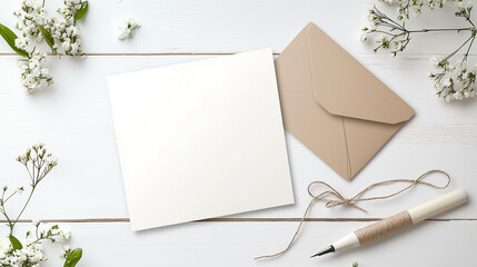 Minimalist Workspace with pen and Blank Paper