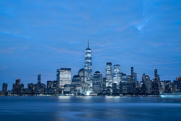 Obraz premium New York City skyline during the sunrise, NewYork, United states of America. USA