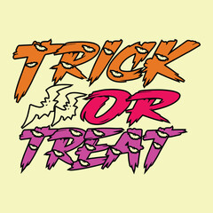 trick or treat lettering concept design vector illustration art.