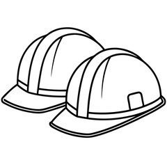 Fototapeta premium Hard hats vector on white background