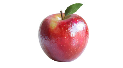 A red apple isolated on a transparent background, showcasing its vibrant color and smooth texture. Ideal for health-related designs, food promotions, or nature-themed projects.