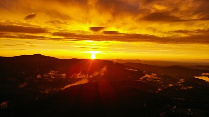 beautiful sunset over the mountains