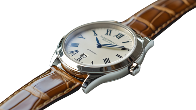  A clock isolated on a transparent background, highlighting its design and details. Ideal for time-related projects, scheduling materials, or educational content.