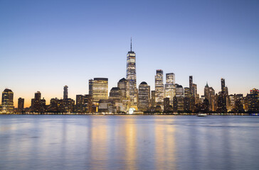 NewYork city skyline at Night, New York, United States of America