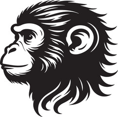 Fototapeta premium Monkey Head silhouette.