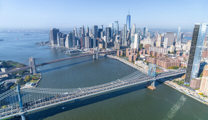 Aerial views of Modern buildings in New York city skyline, NewYork, United States of America