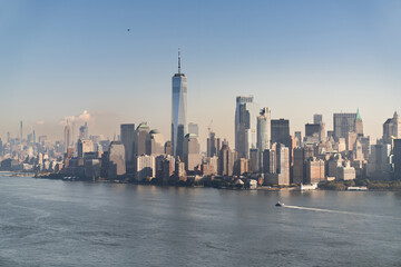 Obraz premium Aerial views of Modern buildings in New York city skyline, NewYork, United States of America