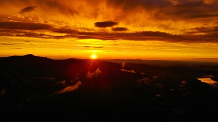 beautiful sunset over the mountains