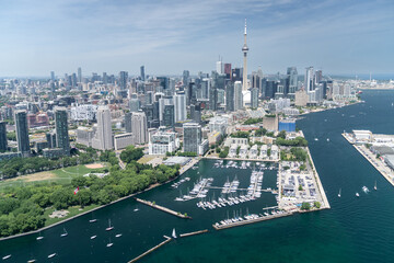 Aerial view of Toronto city skyline, Canada