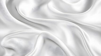 Obraz premium Abstract white silk background with wavy folds of fabric, elegant wallpaper for design or presentation