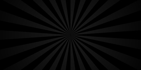 Seamless retro black and gray sunrise stripe sunburst texture design. comic or cartoon concept background with blank space design. Vector abstract rays sunburst backdrop banner wallpaper background.