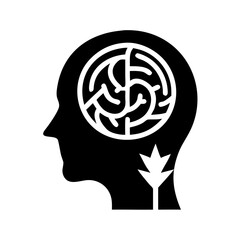 Mental Focus and Behavior Services logo silhouette style vector in white background