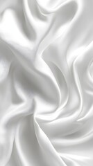 Obraz premium Abstract white silk background with wavy folds of fabric, elegant wallpaper for design or presentation