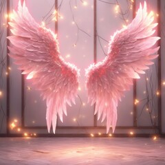 Pink angel wings backdrop