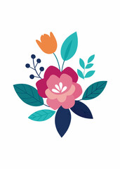 Florals and botanicals in water colors style design vector art illustration