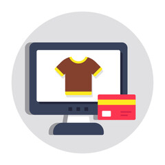 Shopping card payment icon in trendy vector design